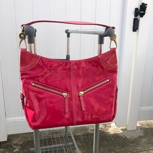 Dooney & Bourke Hot Pink Patent Leather Buckle Handbag